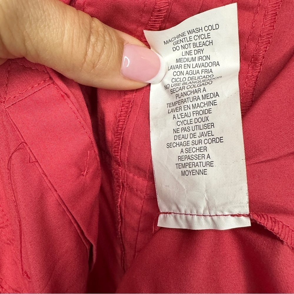 Bebe Utility Tunic Shirt Belle Pink Button-Front Stretch Poplin Blouse Size S - Picture 12 of 14